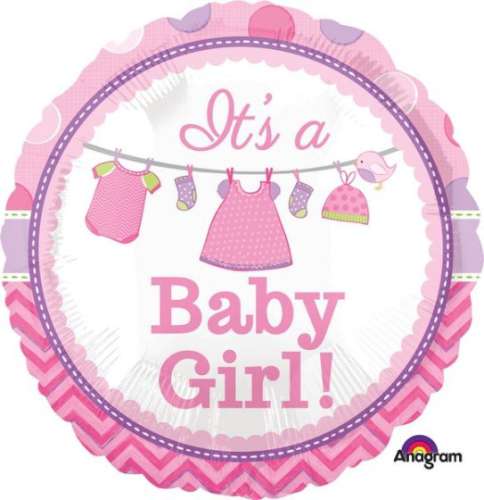 Baby Shower Girl Helium Balloon - Click Image to Close